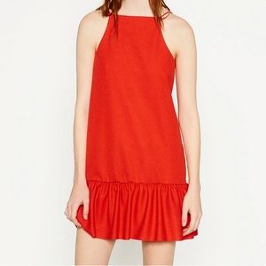 Zara Dress with Ruffle Hem Size Medium Red